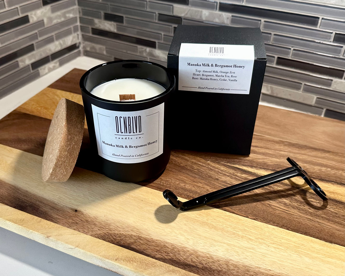 Manuka Milk & Bergamot Honey - 12 oz. Hand Poured Wood Wick Candle