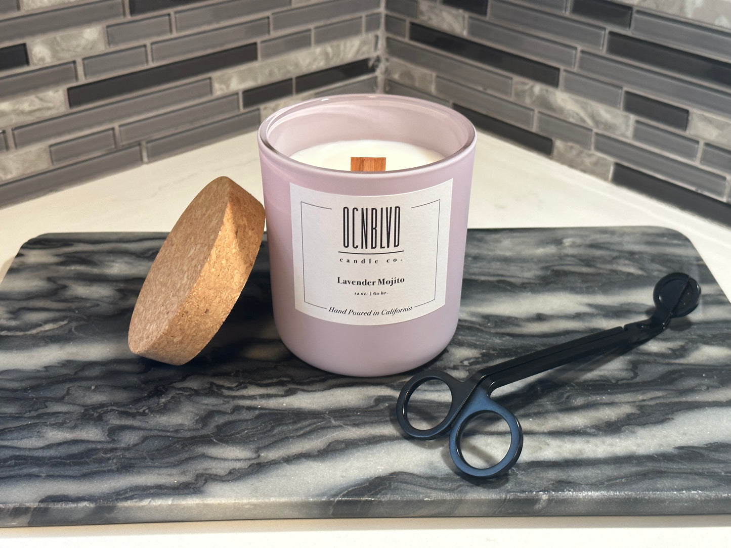 Lavender Mojito - 12 oz. Hand Poured Wood Wick Candle